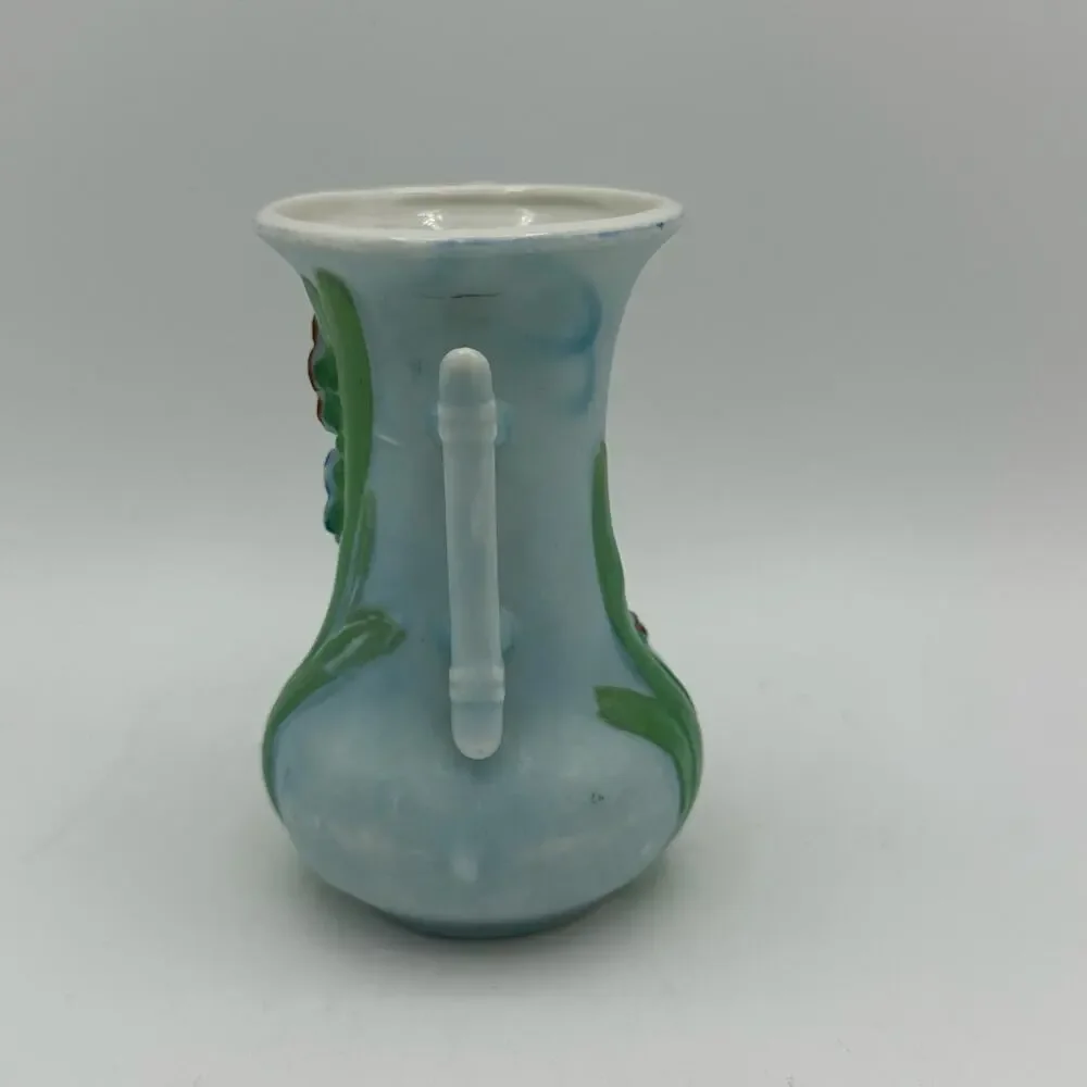 Vtg Trico Hand Painted Nagoya Japan Floral Mini Vase